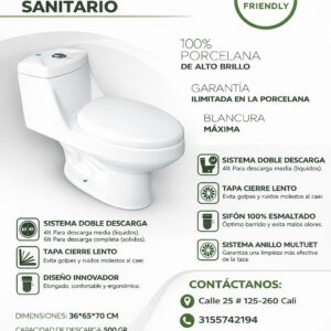 Sanitario Fiora Blanco Alongado